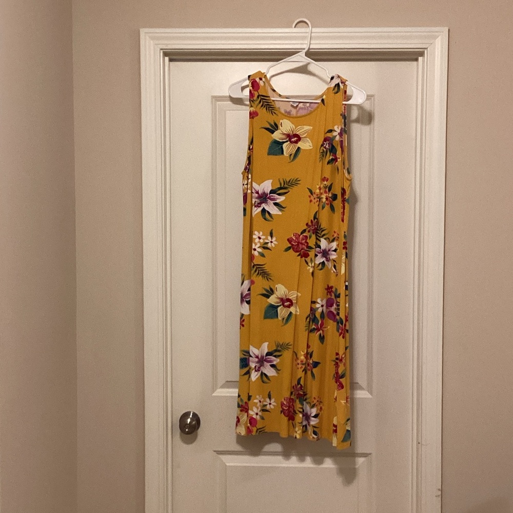 Old Navy Yellow Floral Midi Dress